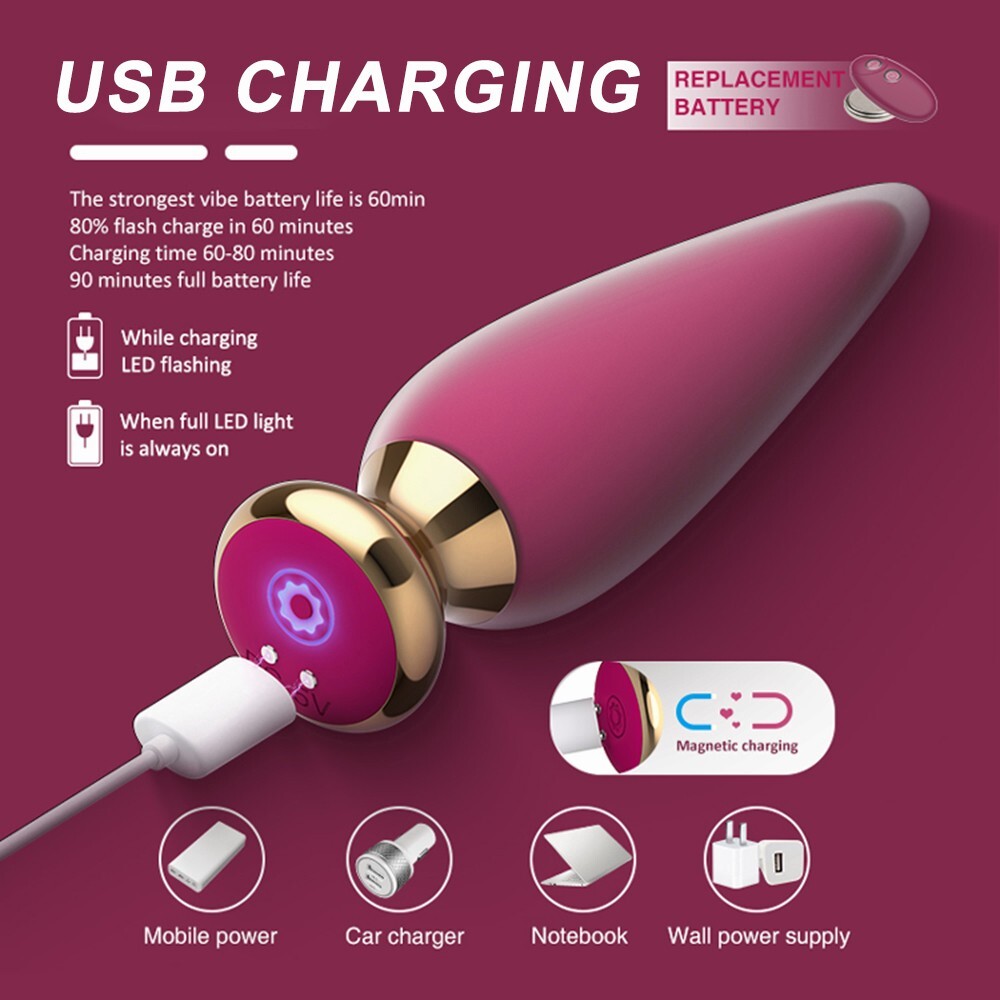 Anal Butt Plug Vibrator Dildo Massager G-Spot Prostate Massage Sex Toy for Women