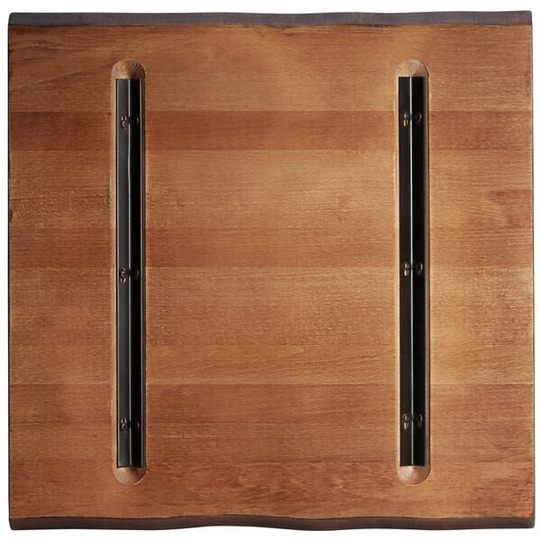36'' Square Solid Wood Live Edge Restaurant Table Top in Walnut Wood Finish