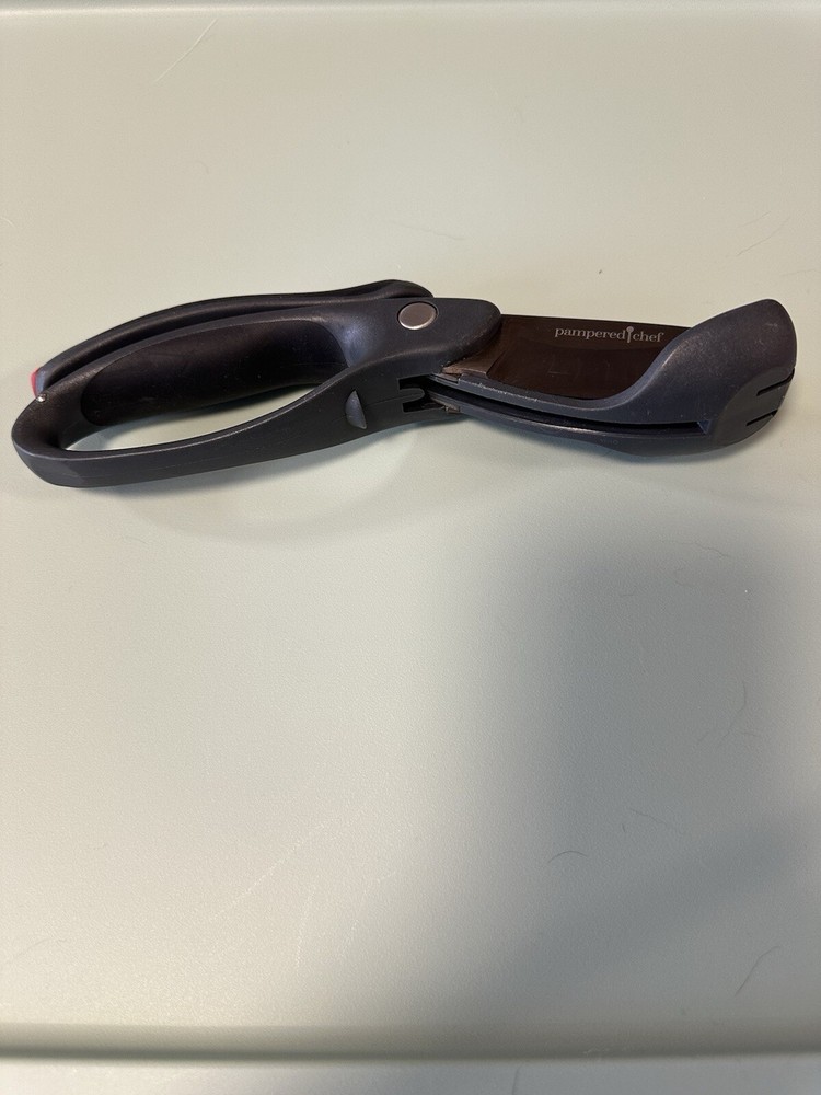 Pampered Chef Double Bladed Spring Loaded Salad & Herb Chopper Shears Scissors