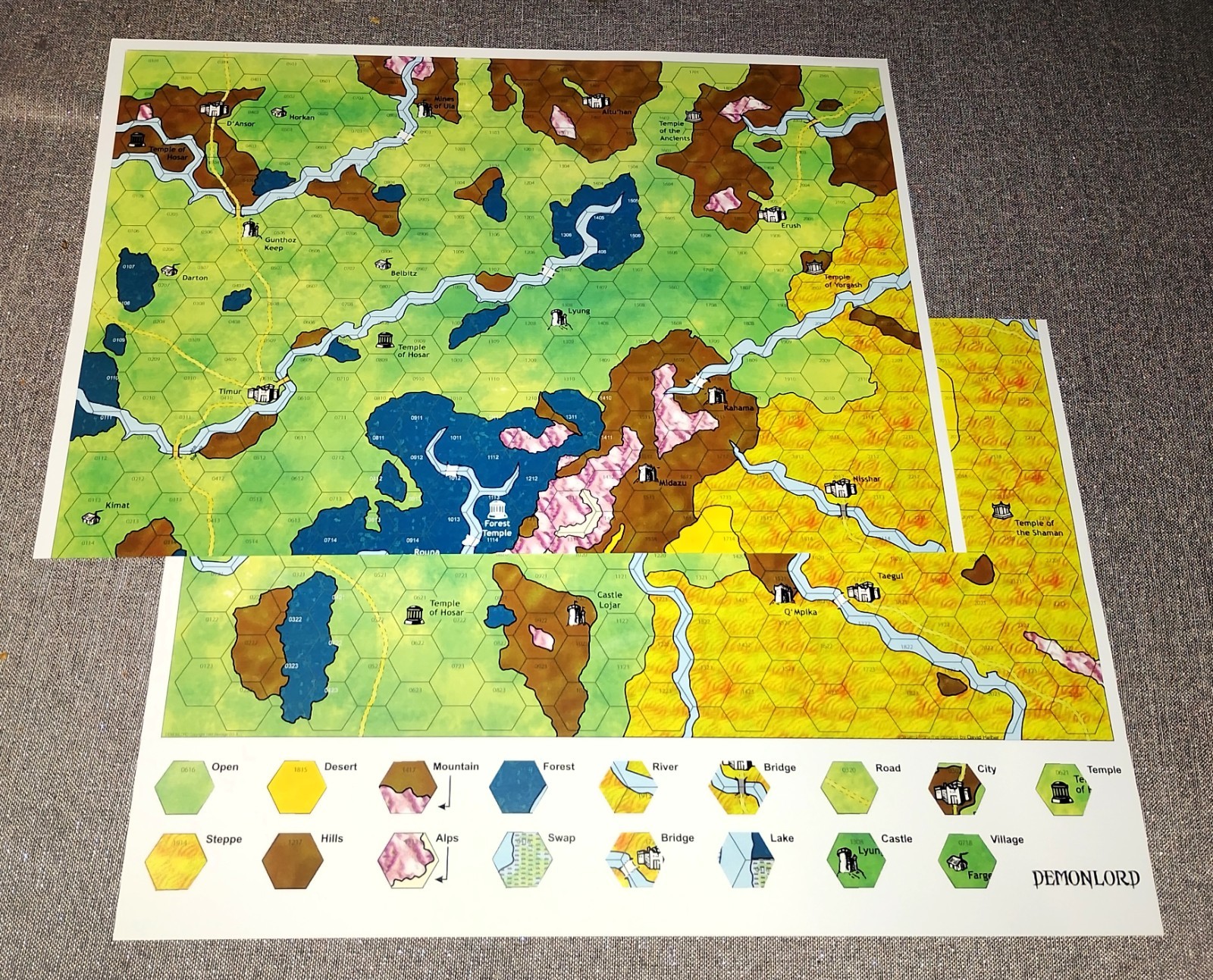 *NEW* DemonLord, Fantasy, Complete game 156 counters +Rules +Quick ref +A2 map.