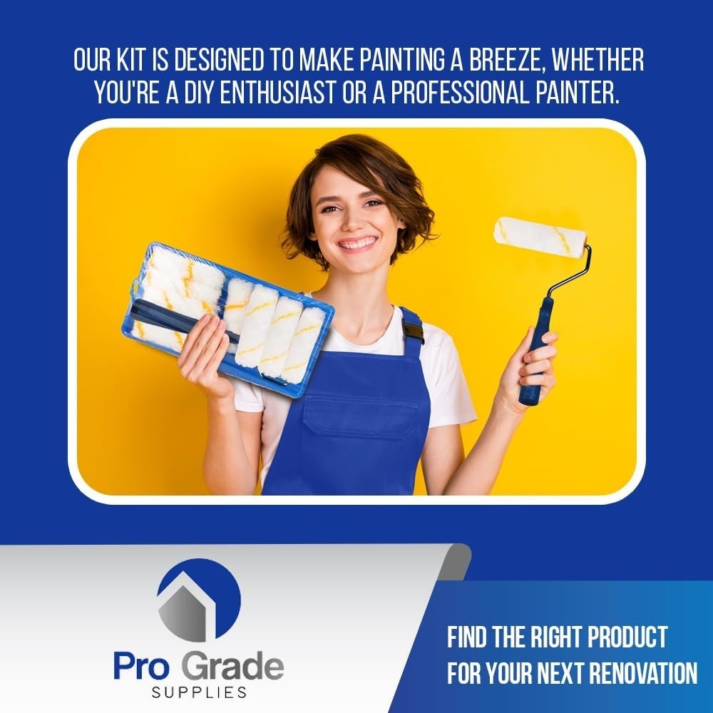 Compact 10-Piece Painting Set - Mini Roller Frame & Covers for Easy Application