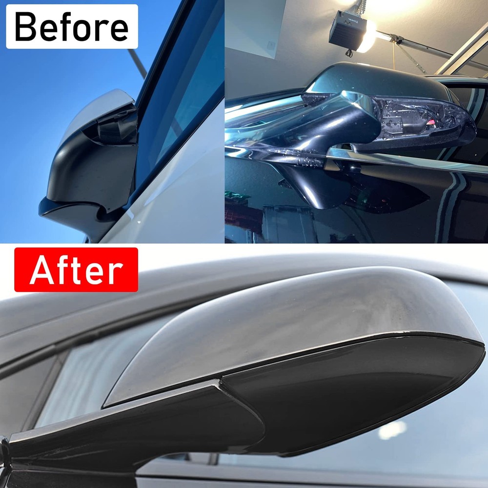 Compatible with Tesla Model 3 Mirror Lower Left Side Black, Black