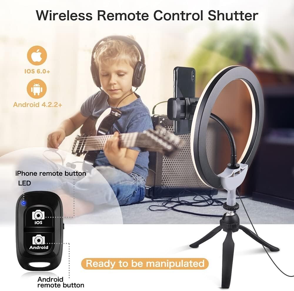 Selfie Ring 10” Light LED Light with Remote Control Tripod Stand by UBeesize