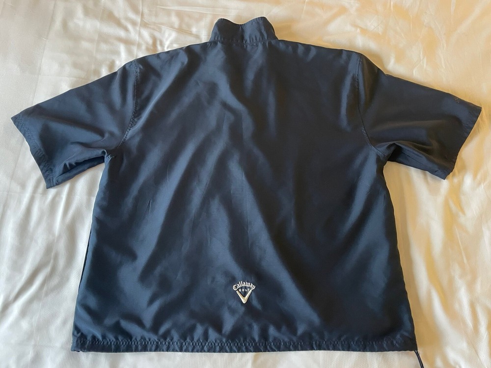 Callaway Golf Men XL Navy Pullover Jacket Half Zip Outerwear Brushed Microfiber