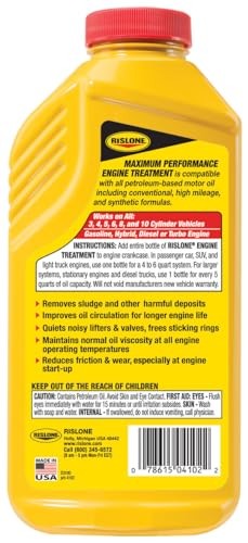 Rislone 4102 XTREME LUBE® Maximum Performance Engine 1 Pack, Yellow