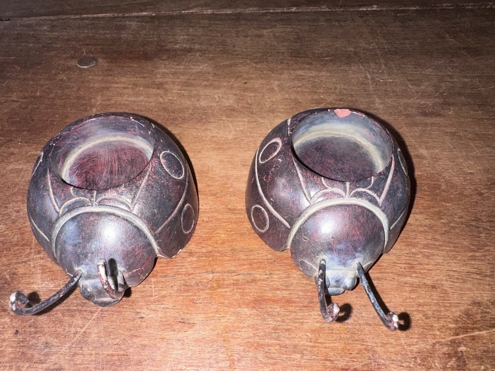 2 Ladybug Candle Holders Cute