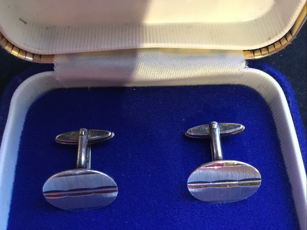 Smart Classic Oval Cufflinks 925 Sterling Silver VGC