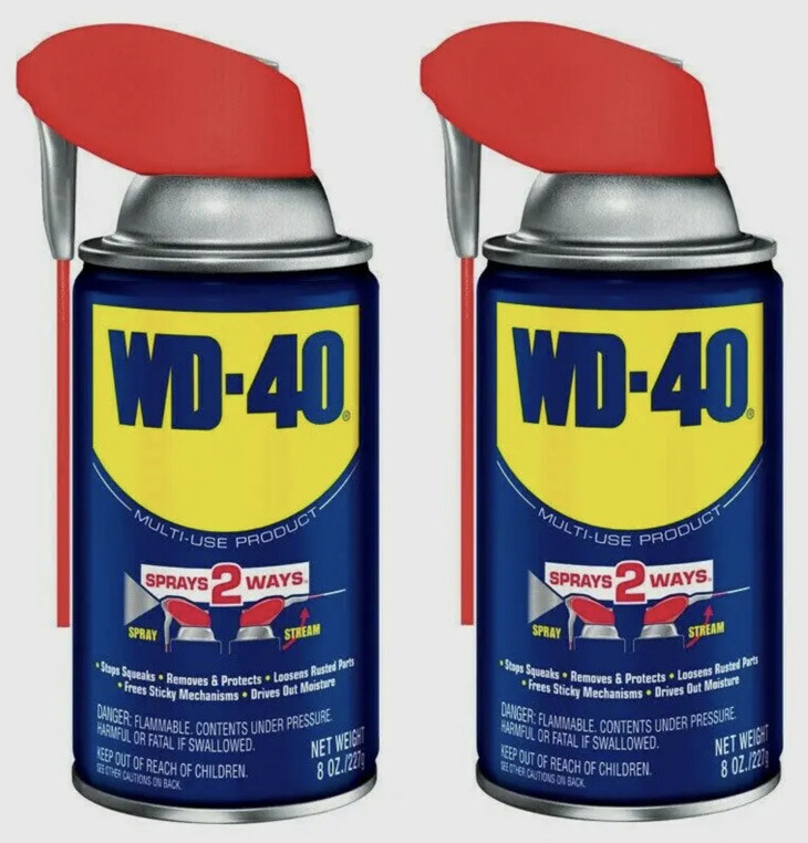 WD-40 SMART STRAW 490026 Multi-Purpose Lubricant 2 Pack Rust Prevent 8 oz