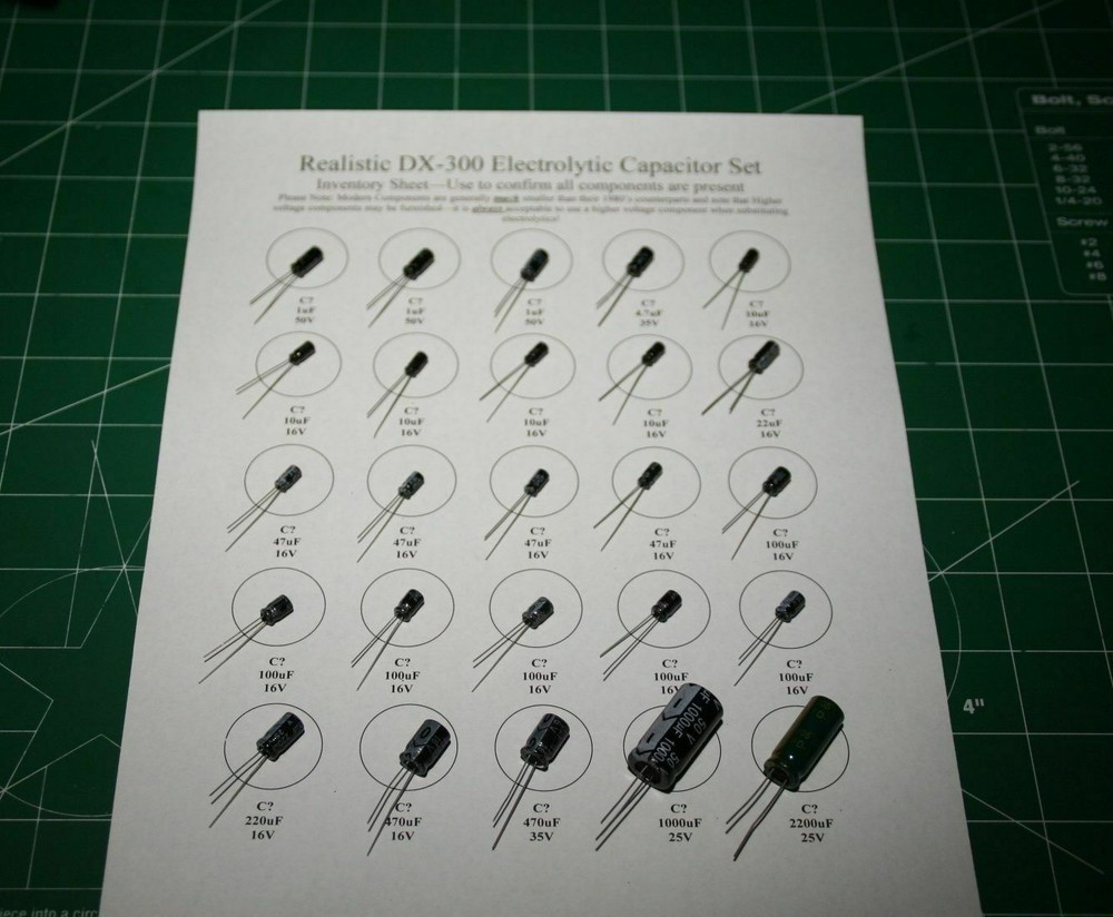 Realistic DX-302 Electrolytic Capacitor Repair/rE-Cap Kit - Multiple Options