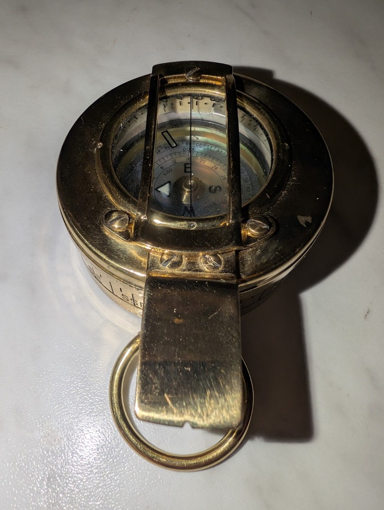 WFS Mils MK1 Brass Prismatic Compass Vintage