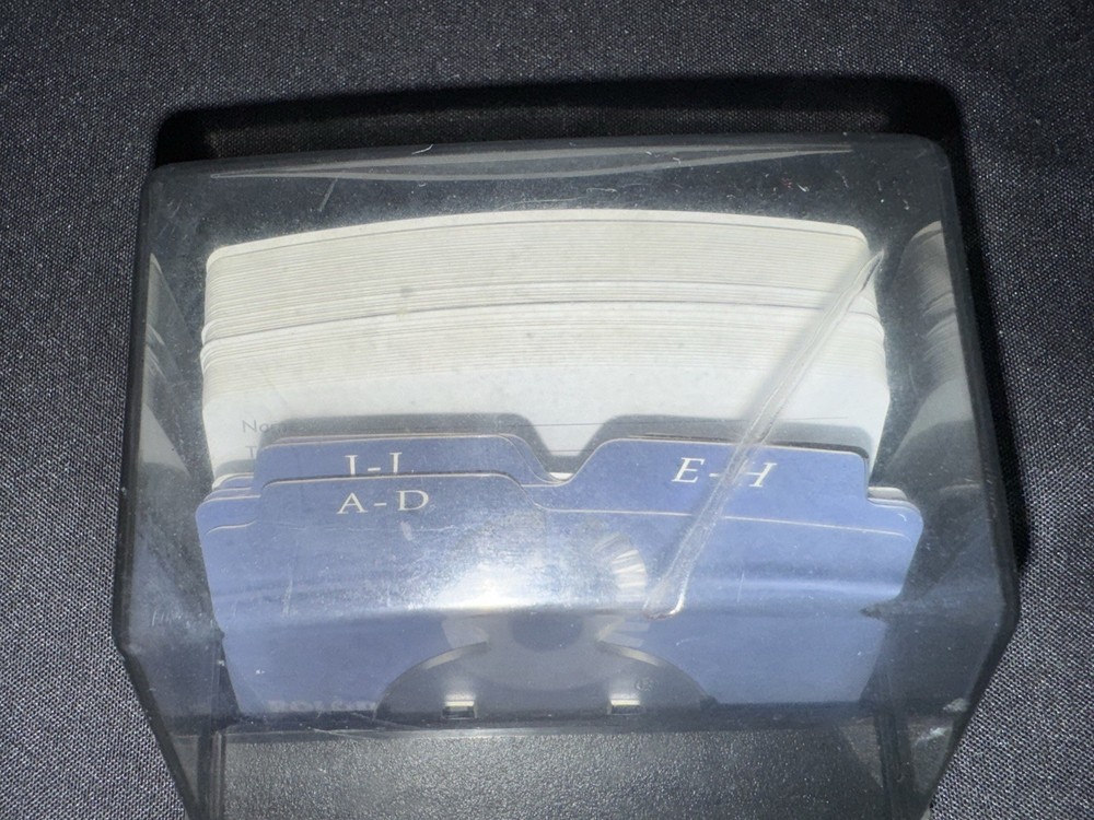 Rolodex Card File Vintage Black With Inserts