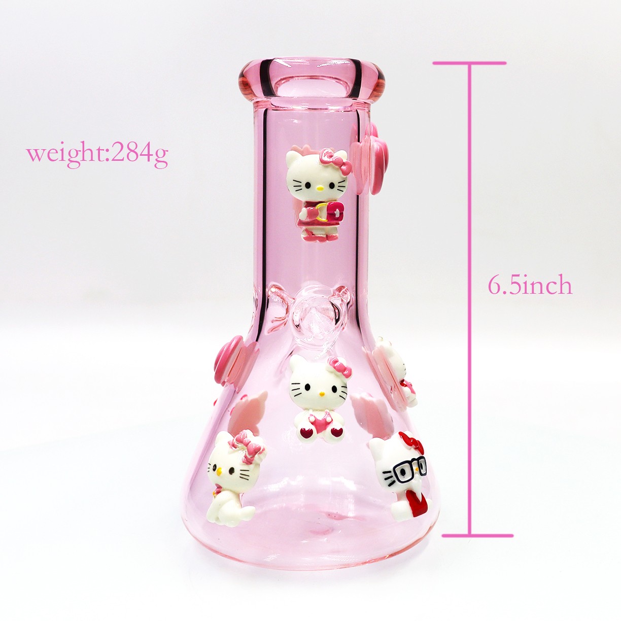 Mini Pink Hello Kitty 6.5''Hookah Glass Smoking Waterpipe BEAKER bong &14mm*USA*
