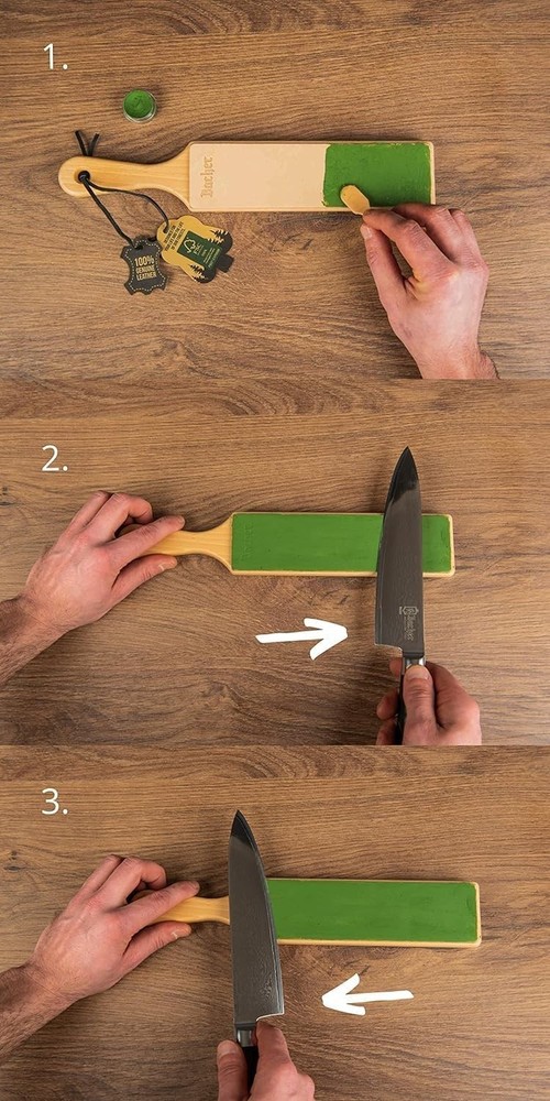 Leather Knife Strop with Polishing Compound
