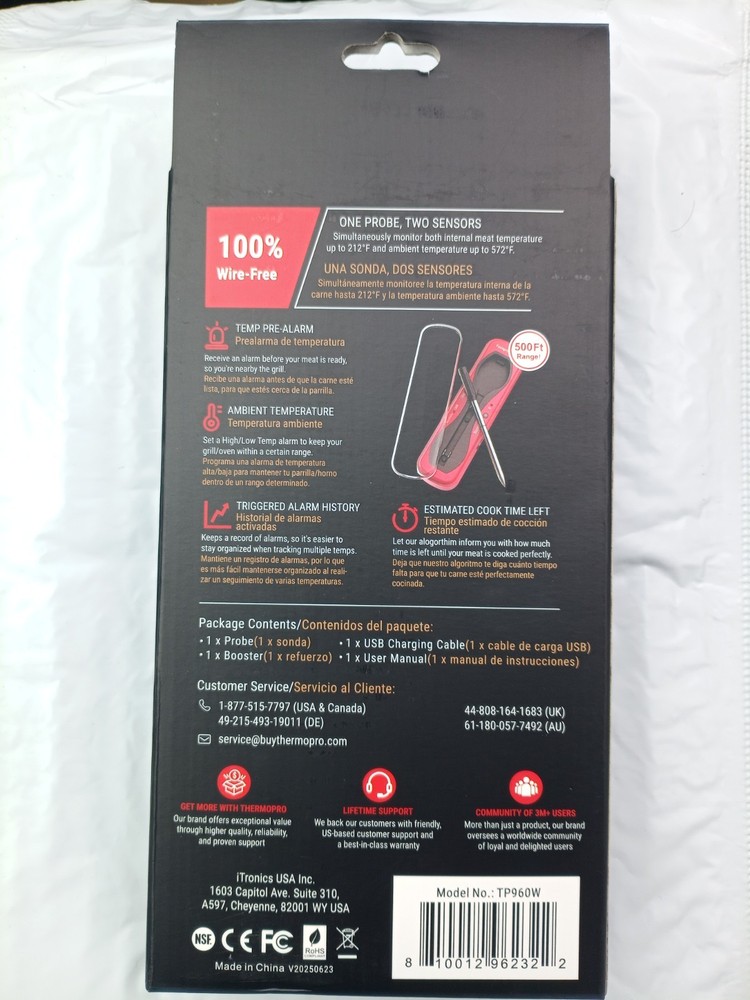 Wireless Bluetooth Meat Thermometer 500 Ft Range