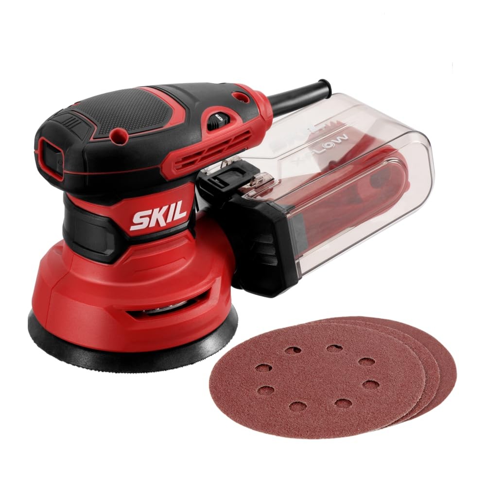 5 Inch Random Orbital Sander Cyclonic Dust Box Sanding Sheets Multicolor