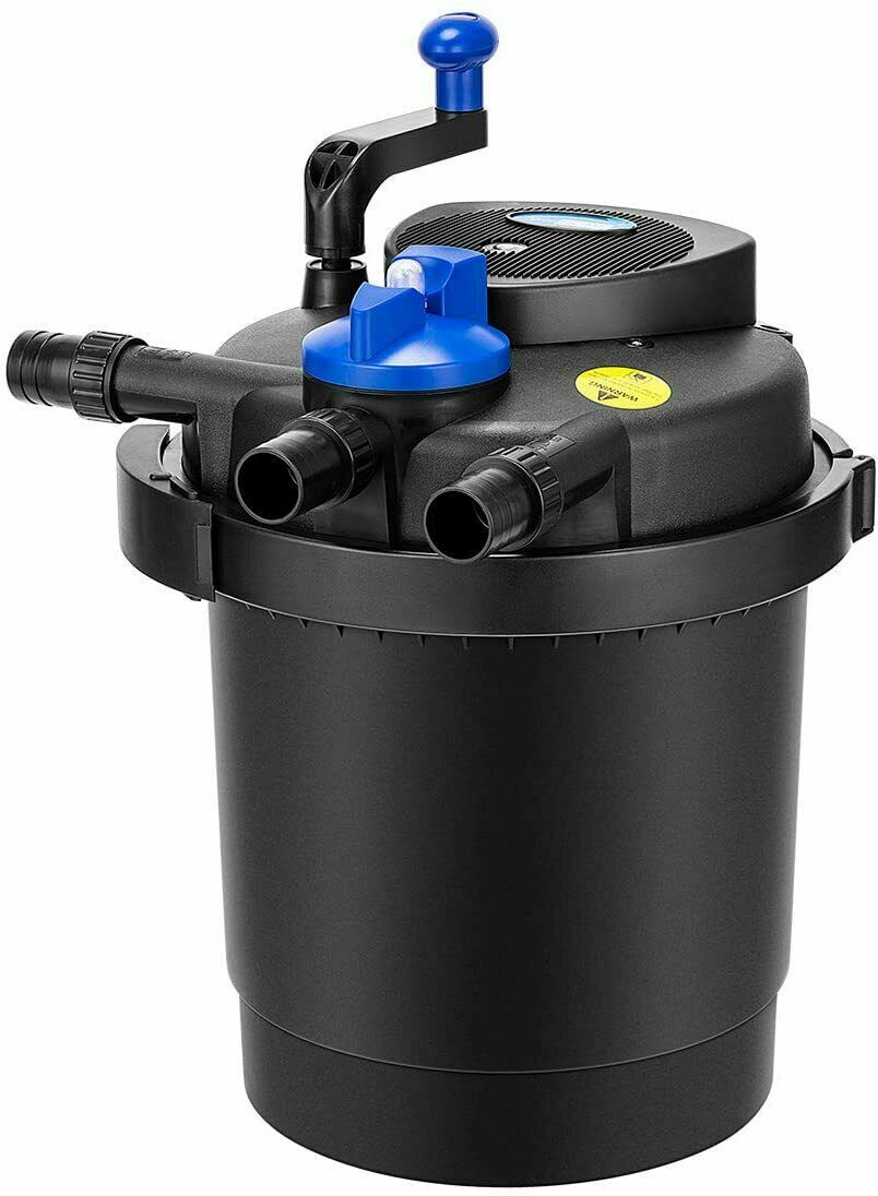 Pressurized Biological Pond Filter w/ 13-w UV Sterilizer Light 2100G ETL Listed