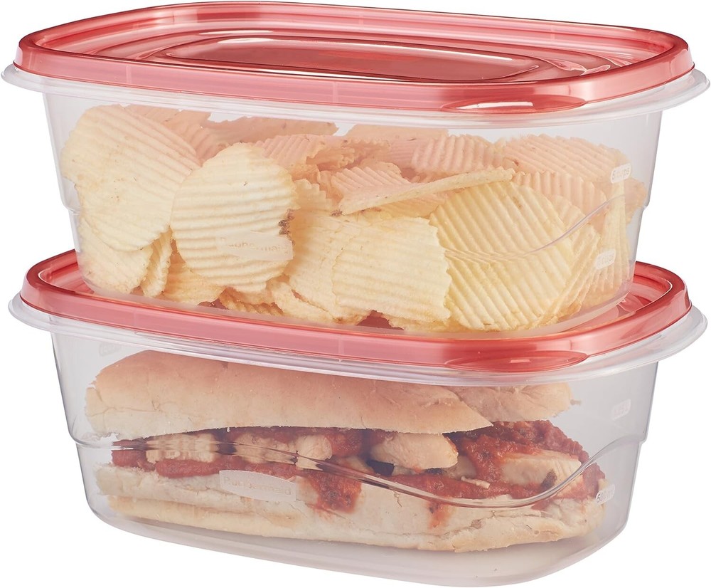 TakeAlongs Deep Rectangular Food Storage Containers, 8 Cup, 4 Count