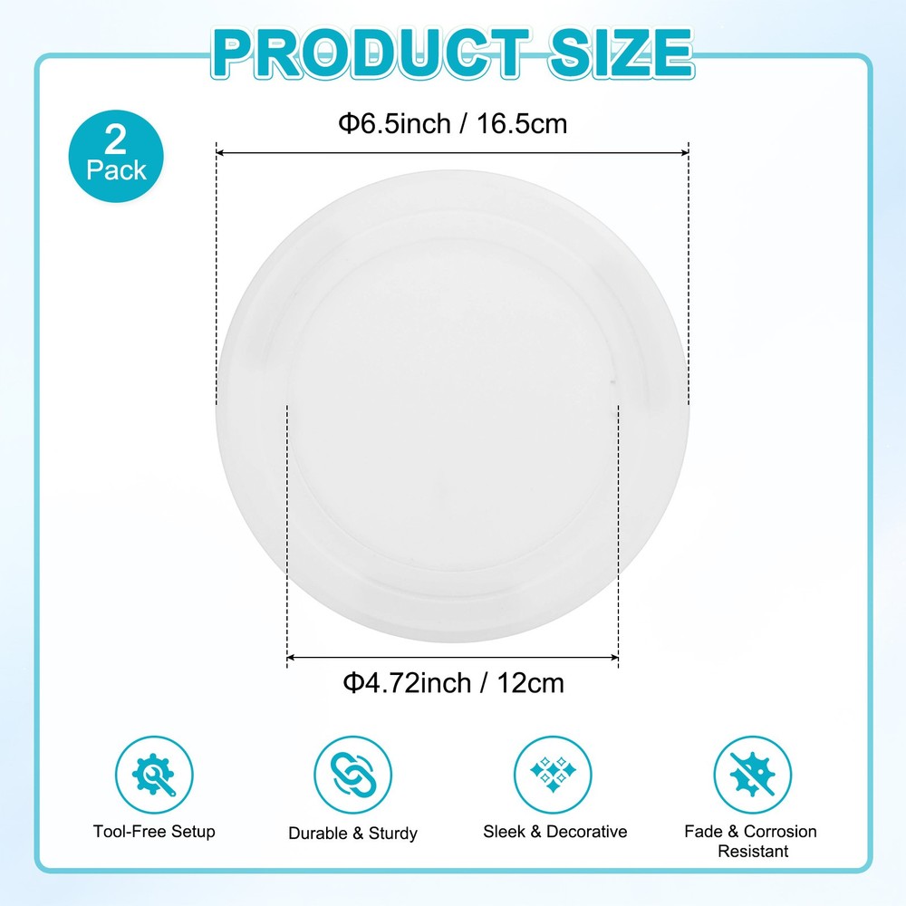 2-Pack Access Panel for Drywall, 5x5 Inch Round Plastic Removable [White]