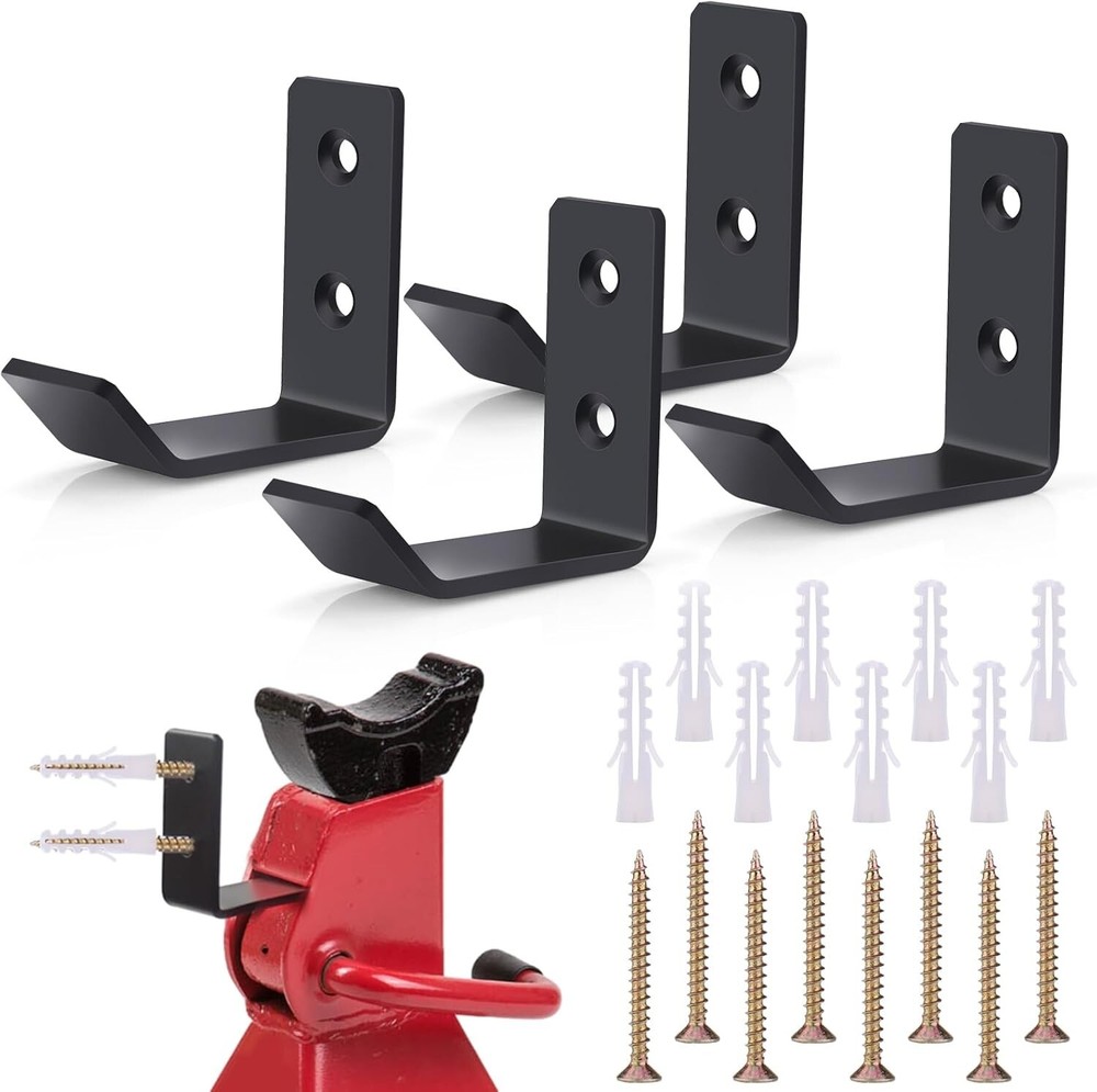 4 Pack Wall Mount Jack Stand Organizer Garage Storage Utility Hooks Jack Holder