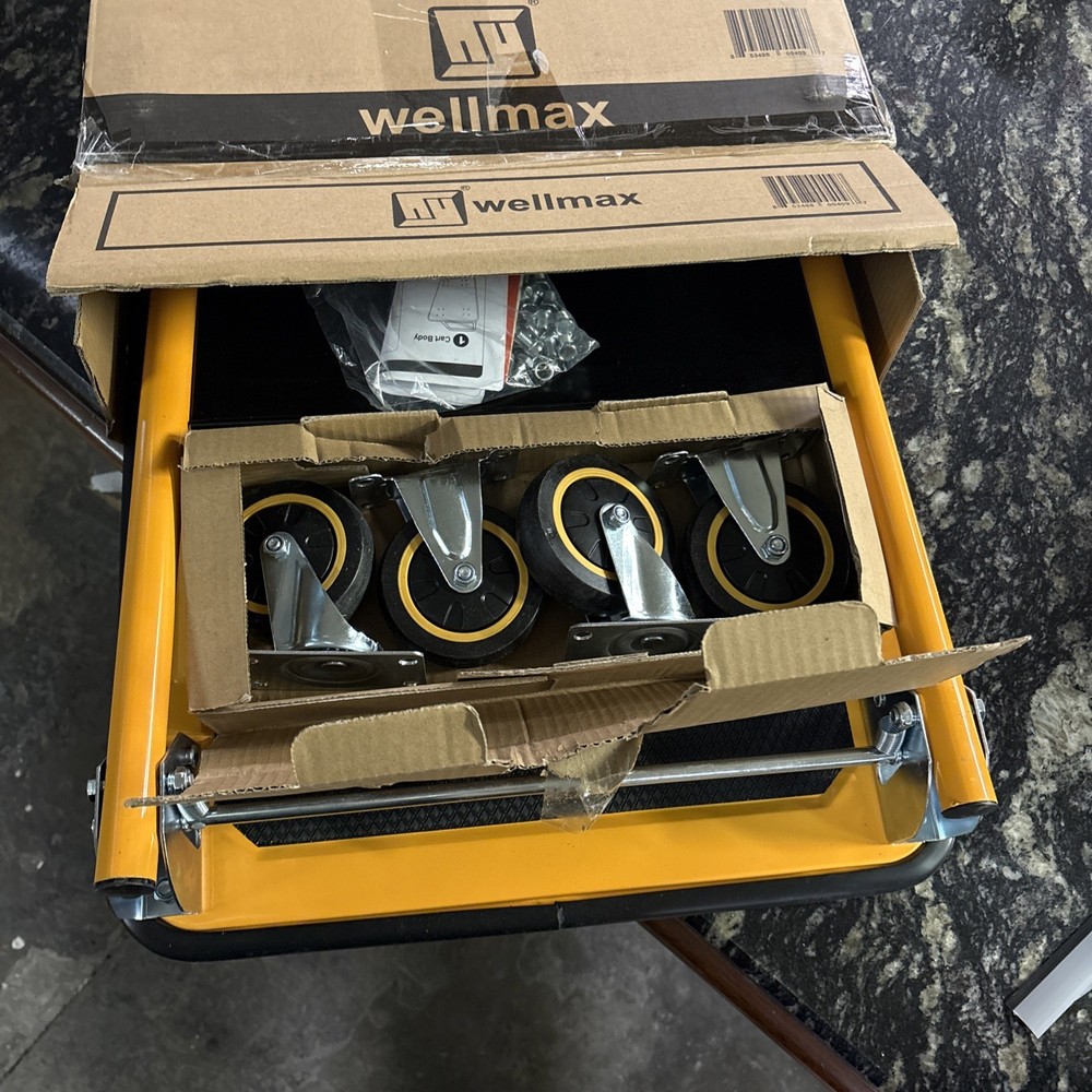 Wellmax Push Cart Dolly, Moving Platform, Foldable for Easy storage