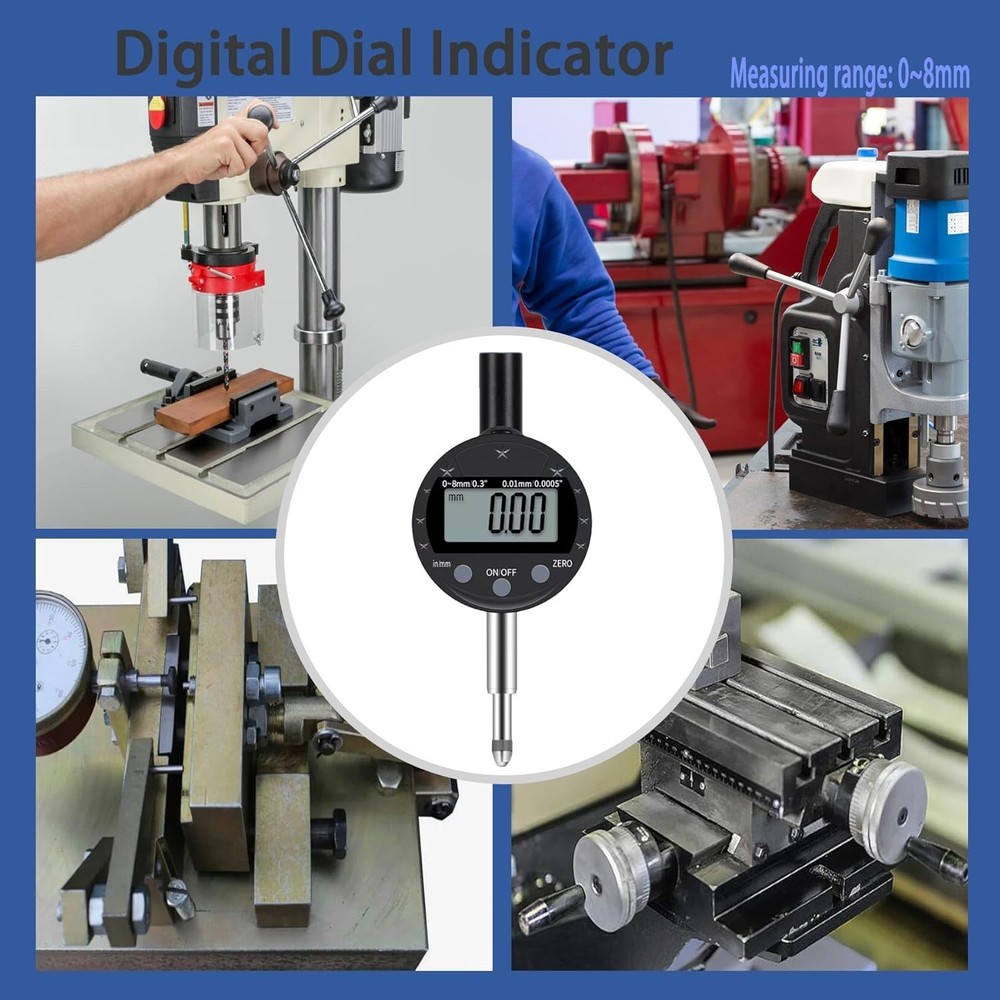 Electronic Digital Dial Indicator Digital Probe Indicator Dial Gauge High Re...