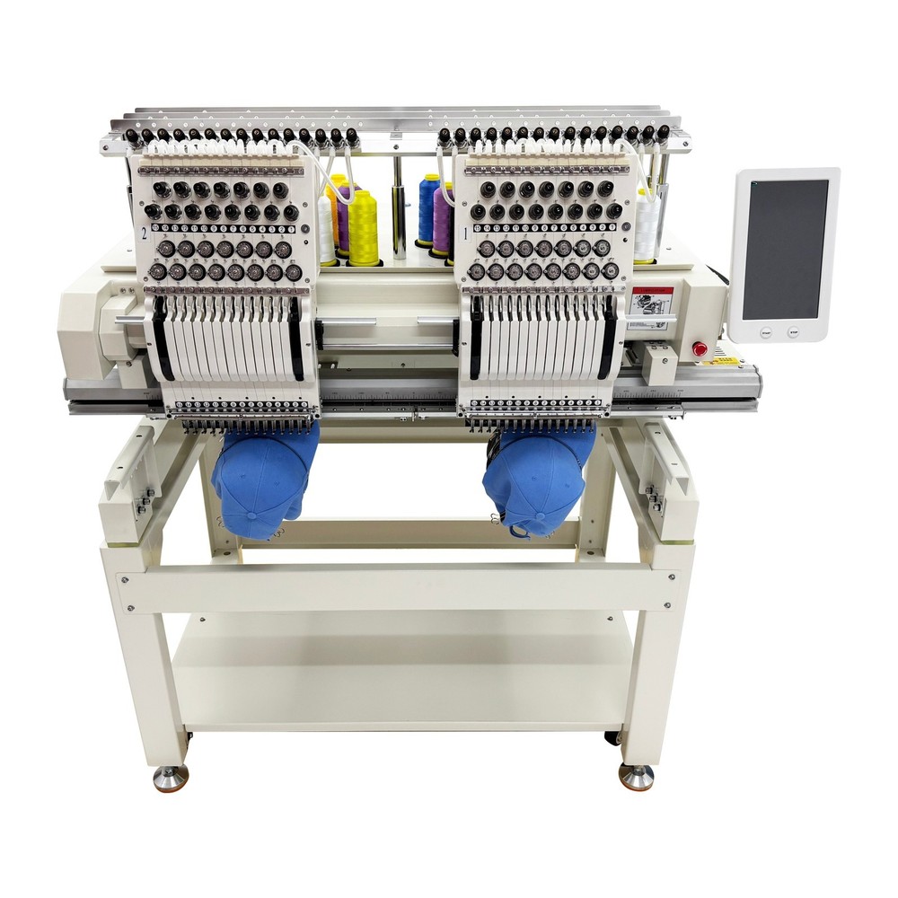 110-220V 800W Automatic 2-Head Embroidery Machine 15 Needles LCD Screen