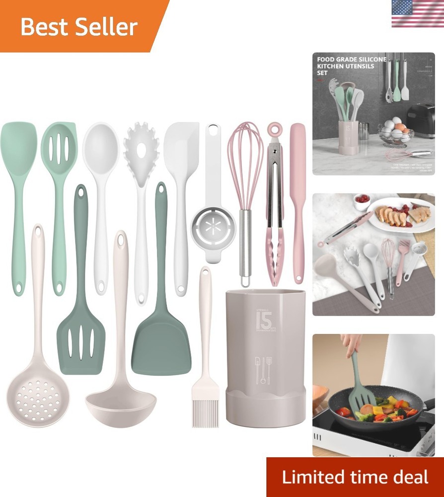 Complete Multicolor Silicone Kitchen Utensils Set - Ideal for Cooking & Baking