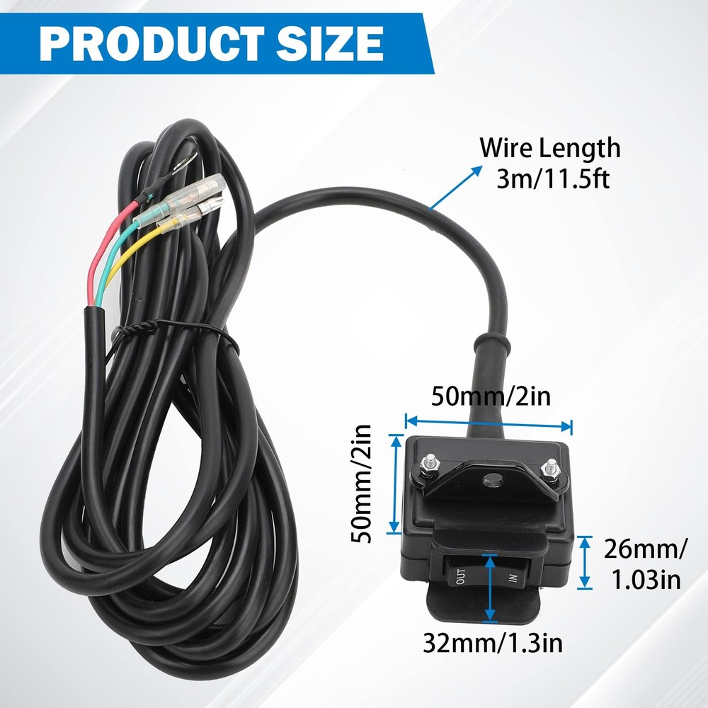 12V Winch Switch with Mounting Bracket Rocker Thumb Switch, Black