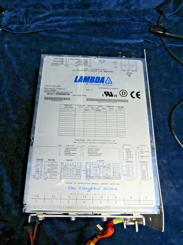 Lambda UGZ1-2258; 2500W Power Supply