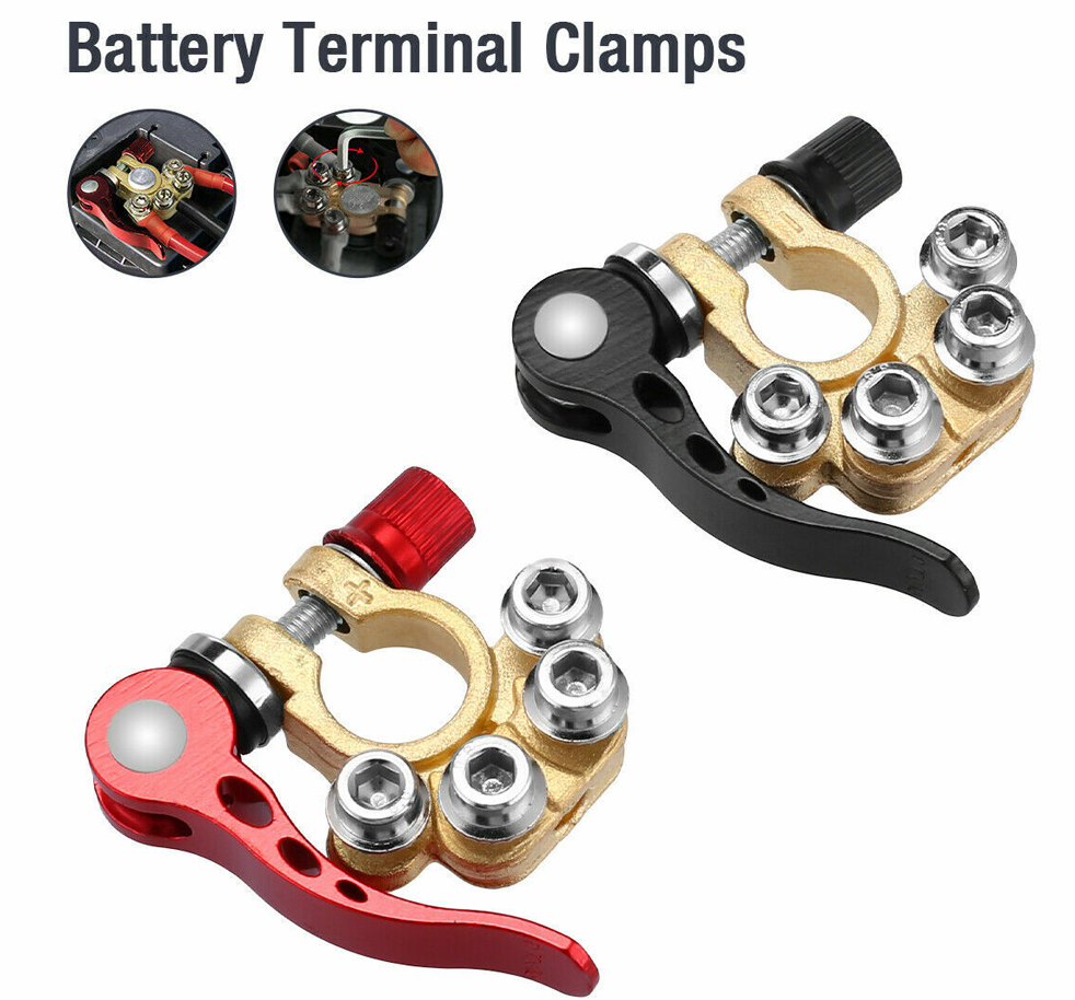 2x Quick Disconnect Cables Connectors Car Battery Post Clamp Terminal Connection