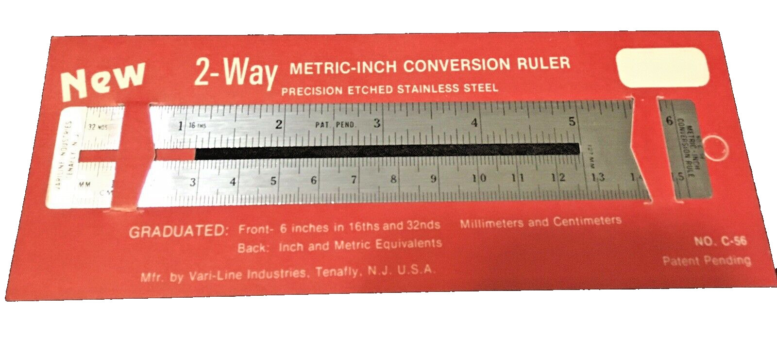 2 Pack Vintage Stainless Steel RulersRom Vari-Line Industries Made in U.S.A. NOS