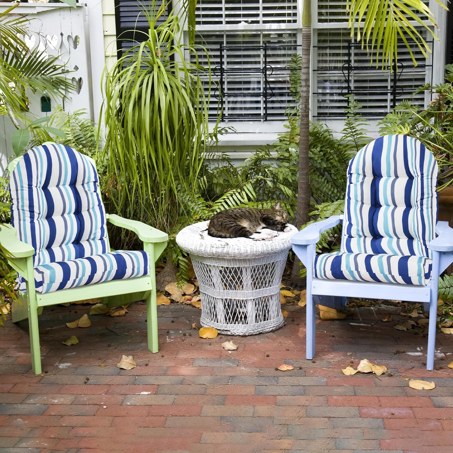 Weather Resistant Adirondack Chair Cushions Set of 2 High Back Rocking Chair