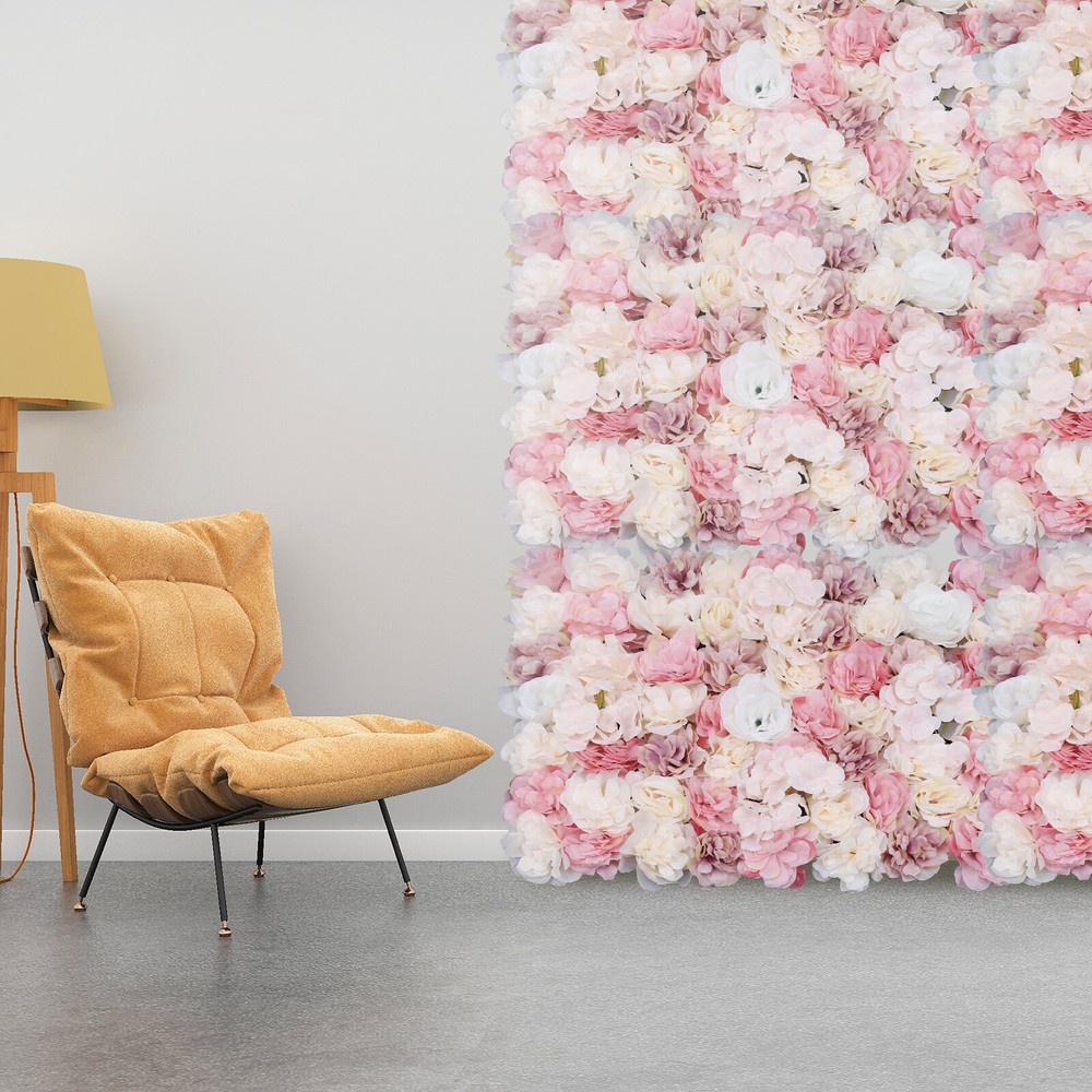 Flower Wall Panel Artificial Flower Wall Backdrop Flower Decoration 12 Pcs