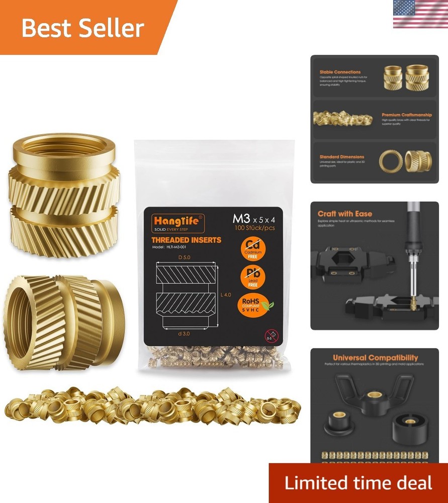 Heat-Set Threaded Inserts, M3 Heat Set Insert for 3D Printing Components and ...