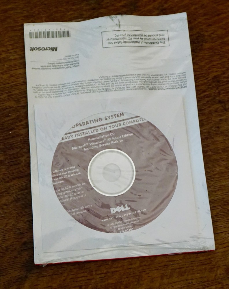 Microsoft Windows XP Home Edition 2002, Dell Reinstallation CD. NOS