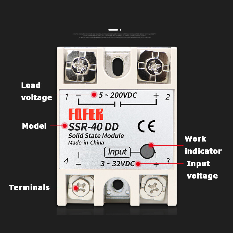 Single Phase Solid State Relay Module DC - DC SSR 10DD - 100DD DC3-32V DC5-200V