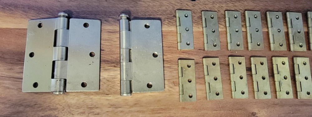 VTG 1970s Brass Hinge Set 21 pcs