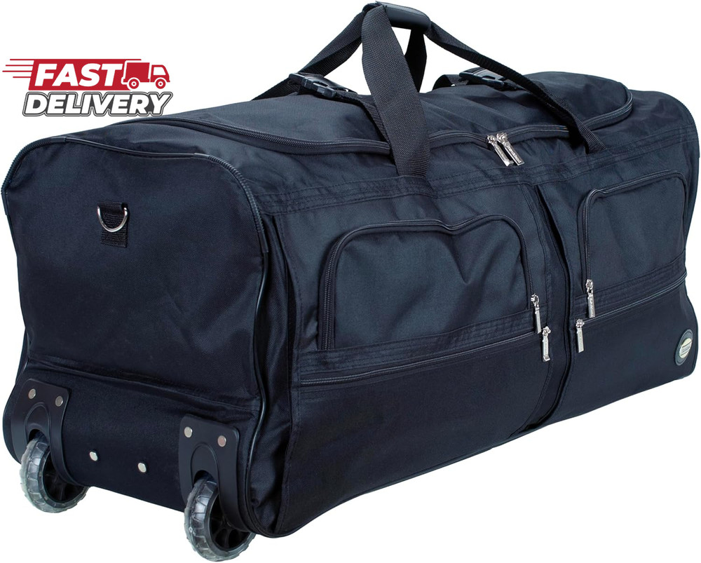 Rockland Rolling Duffel Bag, Black, 22"