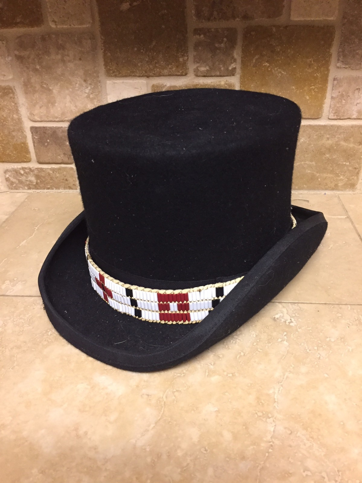 Wampum band RED and BLACK Native American rendezvous Cherokee native steampunk