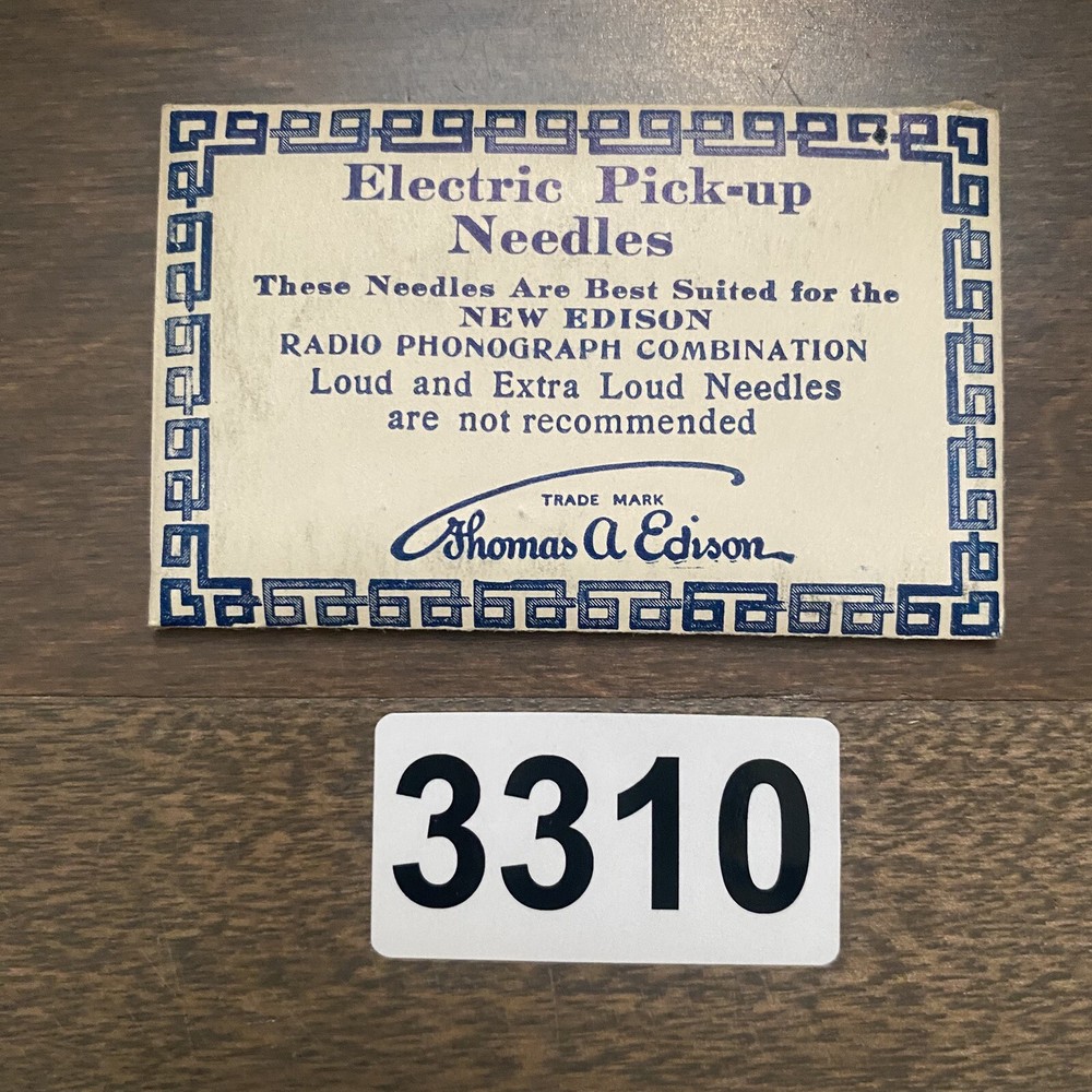 Thomas Edison Gramophone Phonograph Needle Packet Sealed With Needles