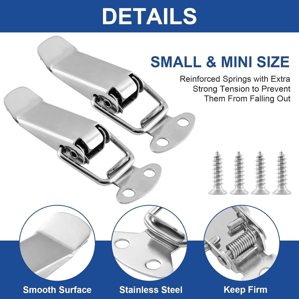 4Pcs Spring Loaded Toggle Latch, 2.3" Stainless Steel Toggle Latch Catch Hasps C