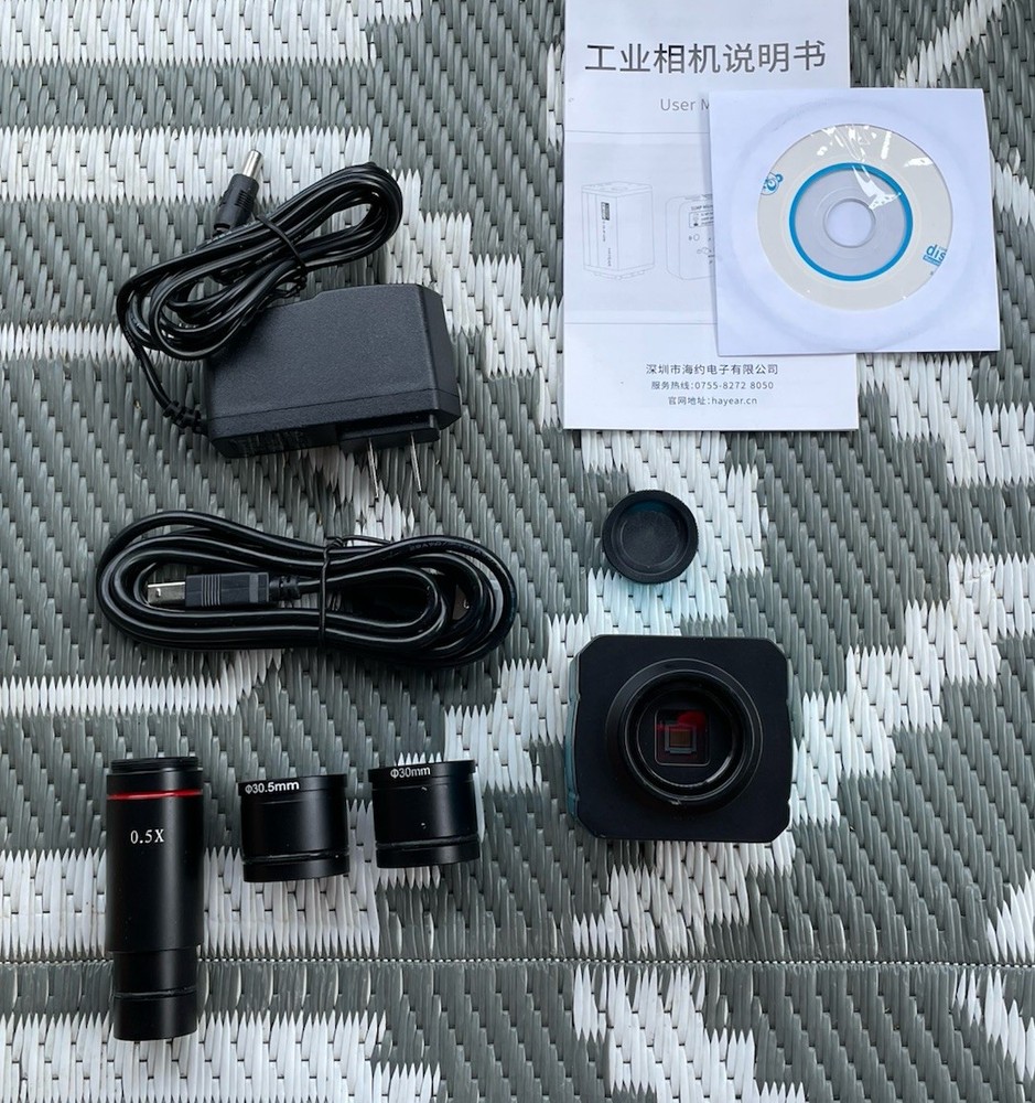 37MP 1080P 60FPS USB Industrial Microscope Camera with Conversion Adapter