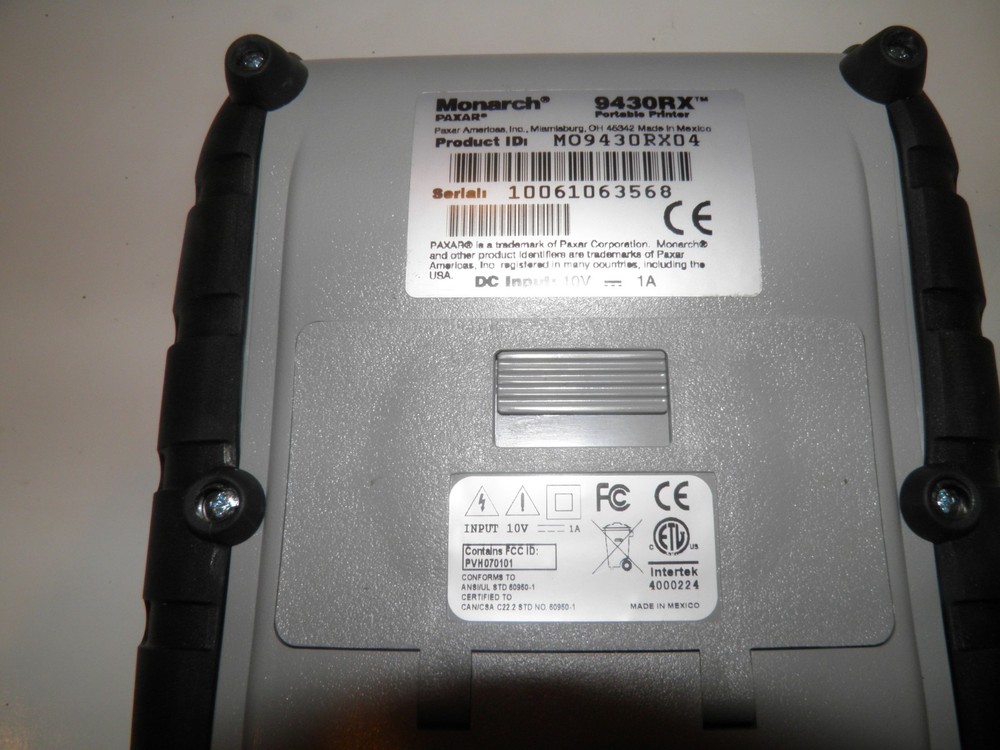 NEW MONARCH Paxar 9430RX PORTABLE RECEIPT PRINTER Printer only