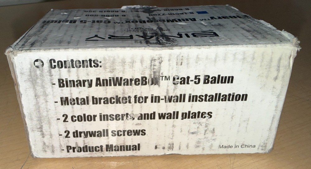 Binary Aniwarebox Cat-5 Balun B-LRCIR-2200