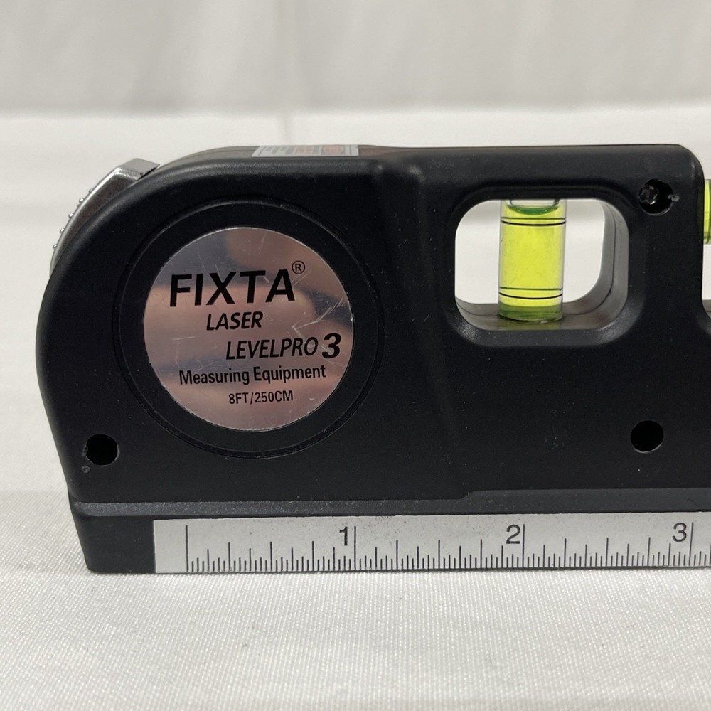 Fixta Laser Level Pro 3 Tool Horizontal Vertical 8 FT 250cm Measuring Tape Ruler