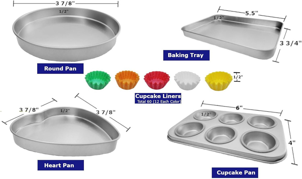 Deluxe Pan Set Compatible with Easy Bake Ultimate Oven | Includes 60 Cupcake Lin