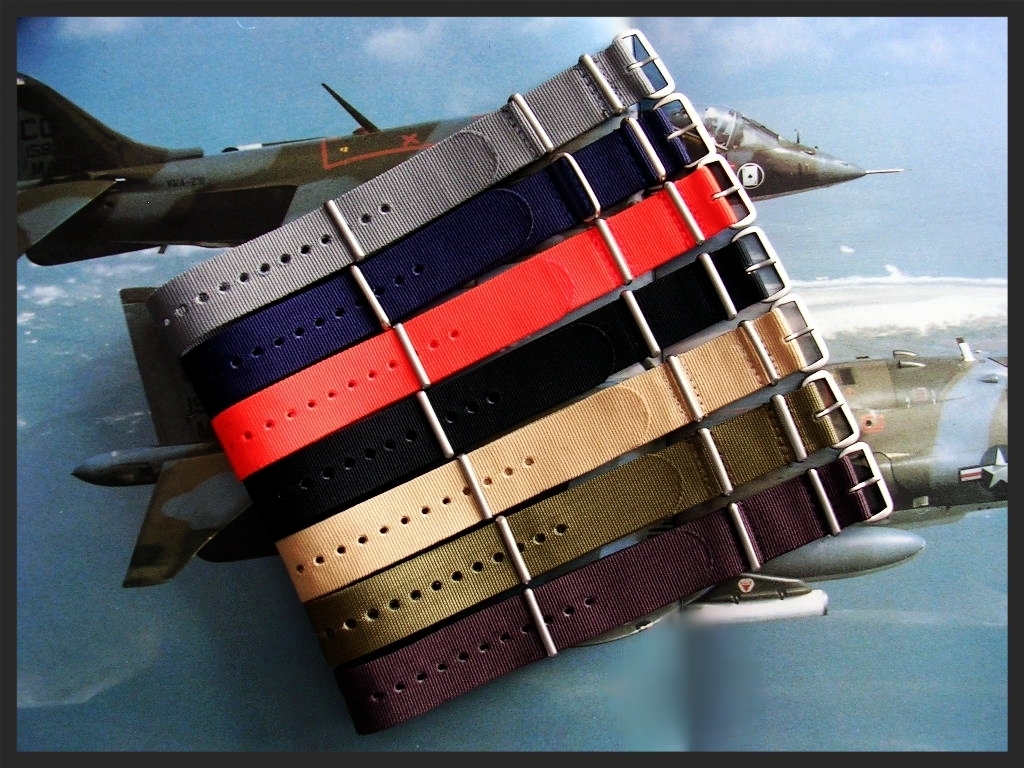 NATO ® watch strap band G10 nylon Military Diver RAF stitched bonded IW SUISSE