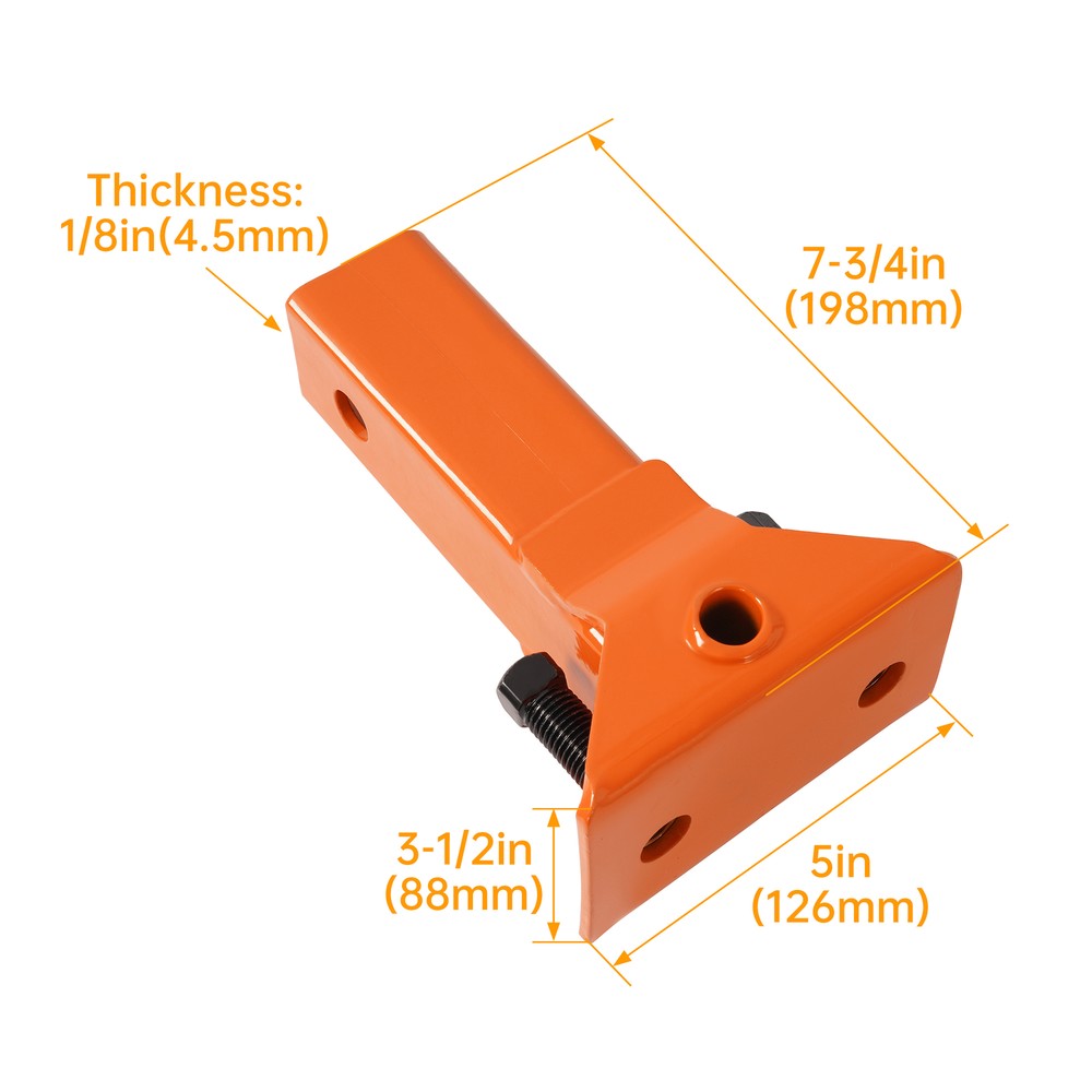 Sleeve Hitch Adapter For 3 Point Hitch Sub-Compact Tractor 2″ Receiver - Orange