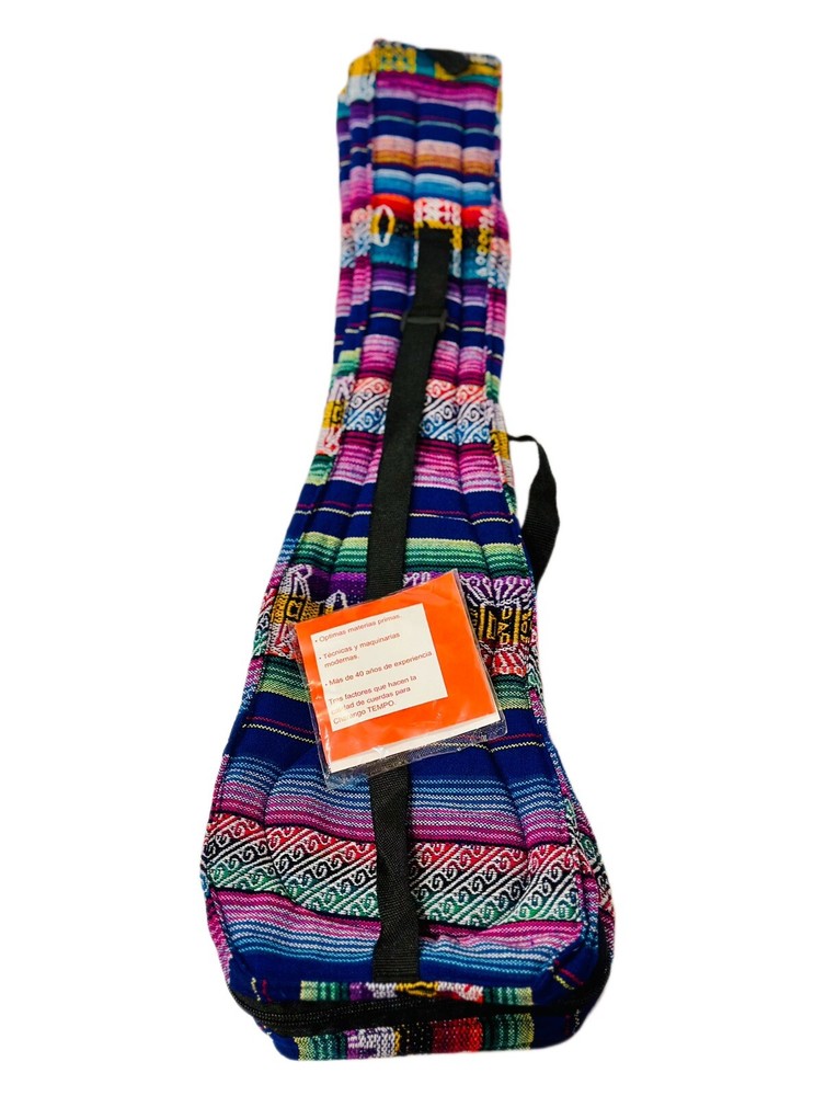 Bolivian Charango Case, Aguayo Wool handmade standard size, Bonus Basic Strings