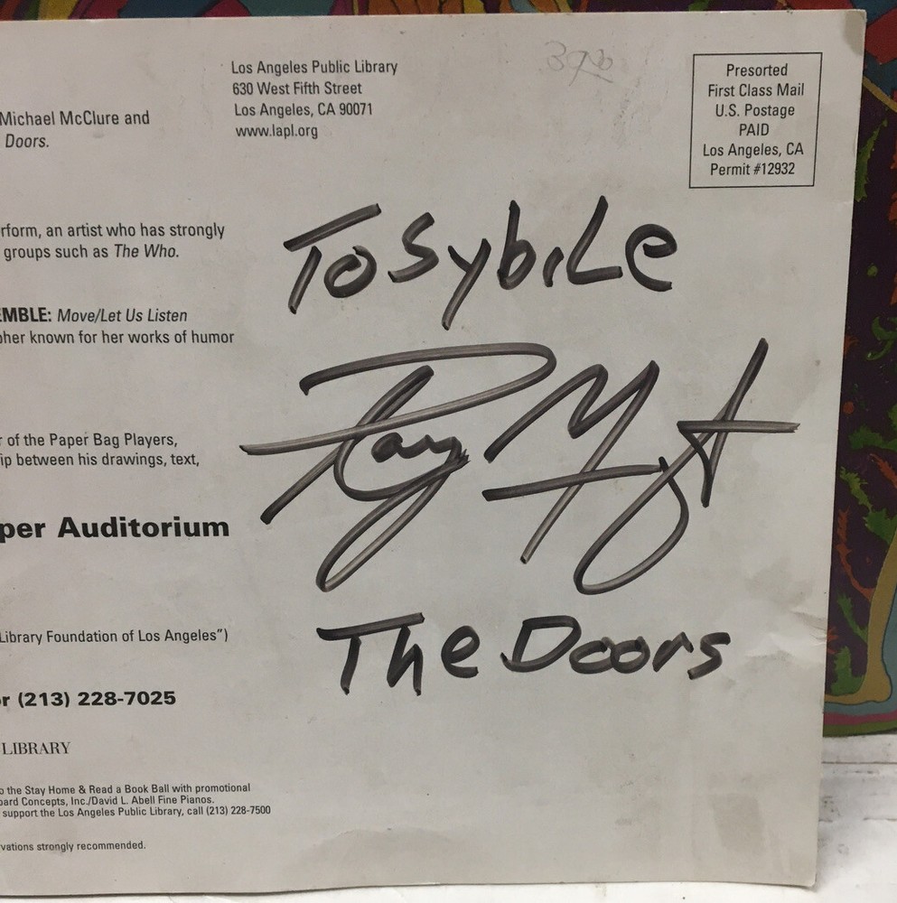 Ray Manzarek Autogroaphed Soundings 2002 Performance Series Program